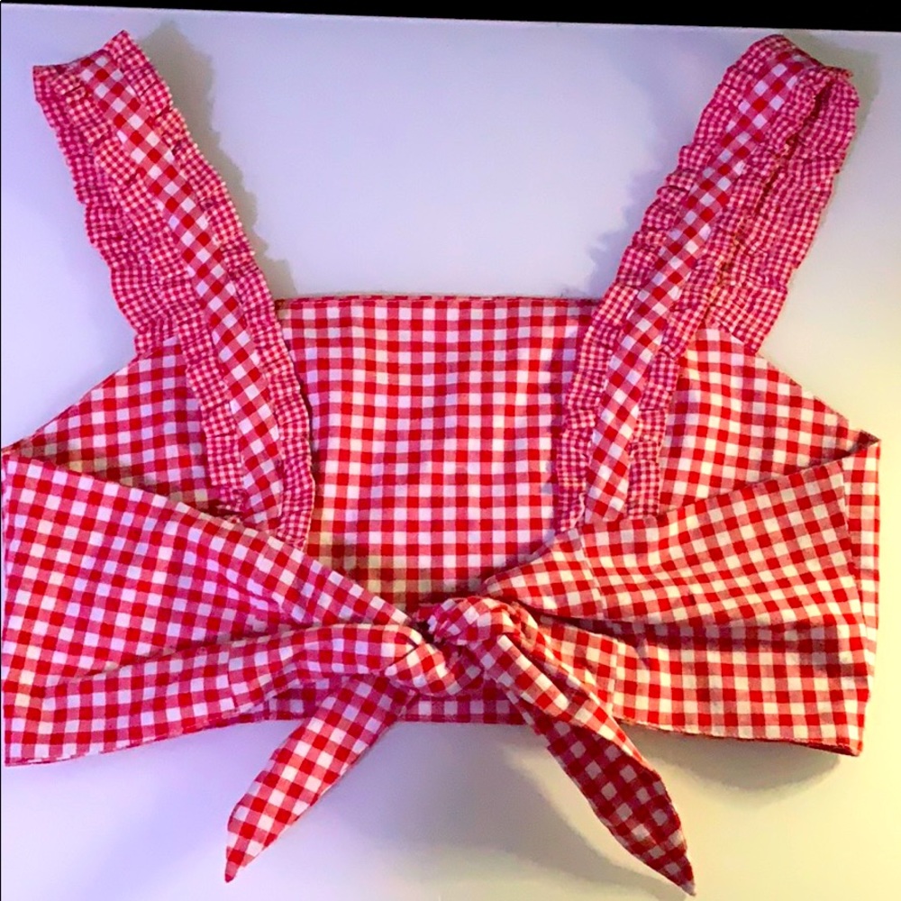 forever 21 red gingham cropped top ❤️🍒